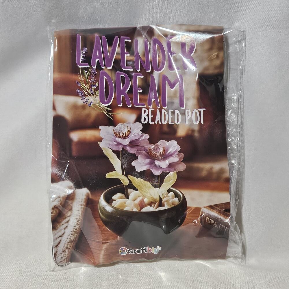 Craftbly Lavender Dream Beaded Pot DIY Craft Kit Floral Flowers New